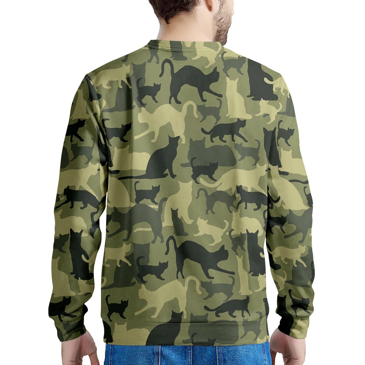 Cat Camouflage Print Men's Sweatshirt-grizzshop