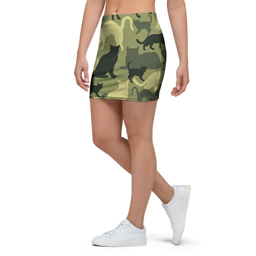 Cat Camouflage Print Mini Skirt-grizzshop