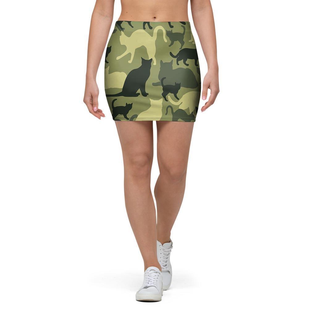 Cat Camouflage Print Mini Skirt-grizzshop