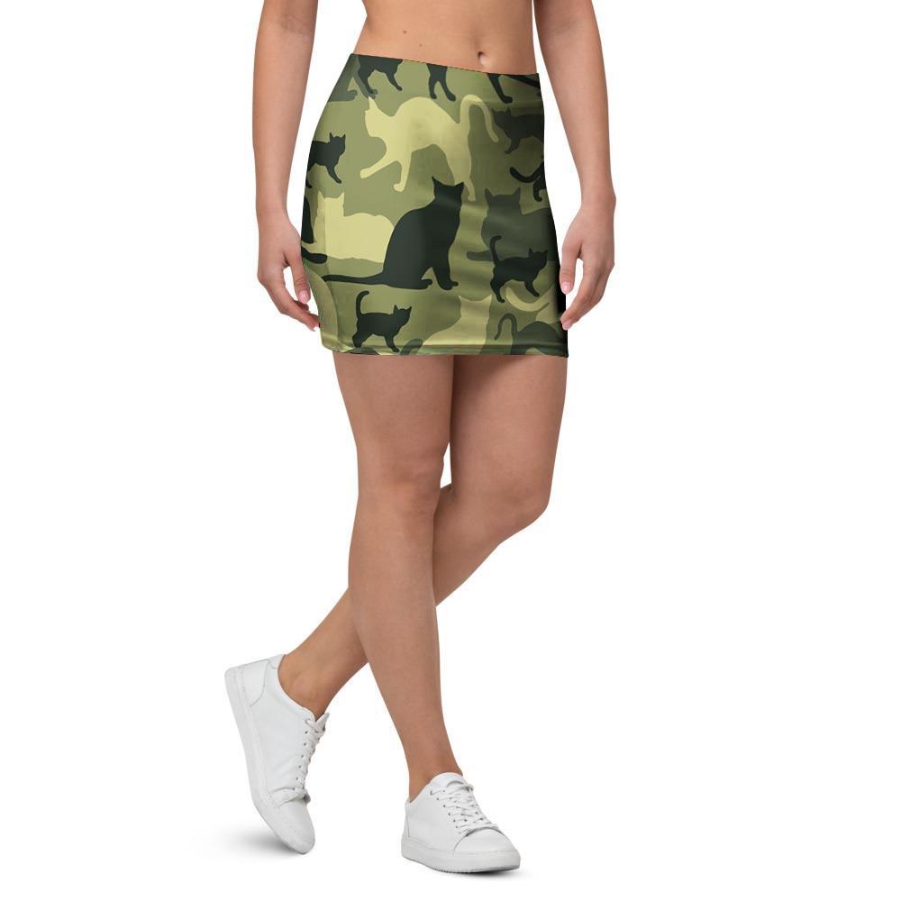 Cat Camouflage Print Mini Skirt-grizzshop