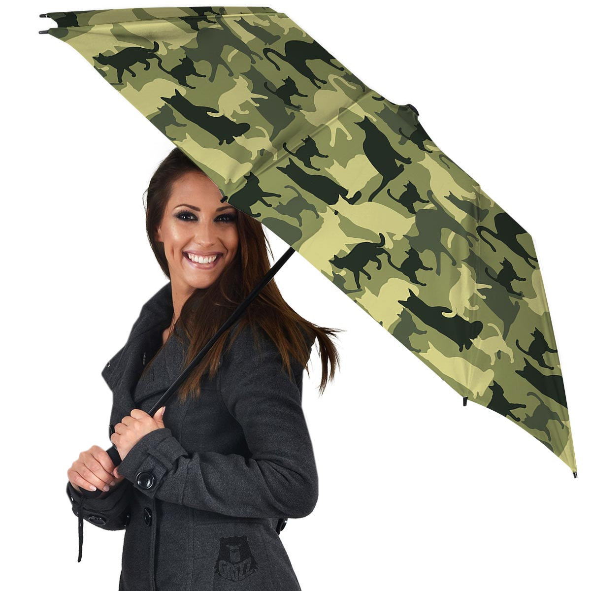 Cat Camouflage Print Umbrella-grizzshop