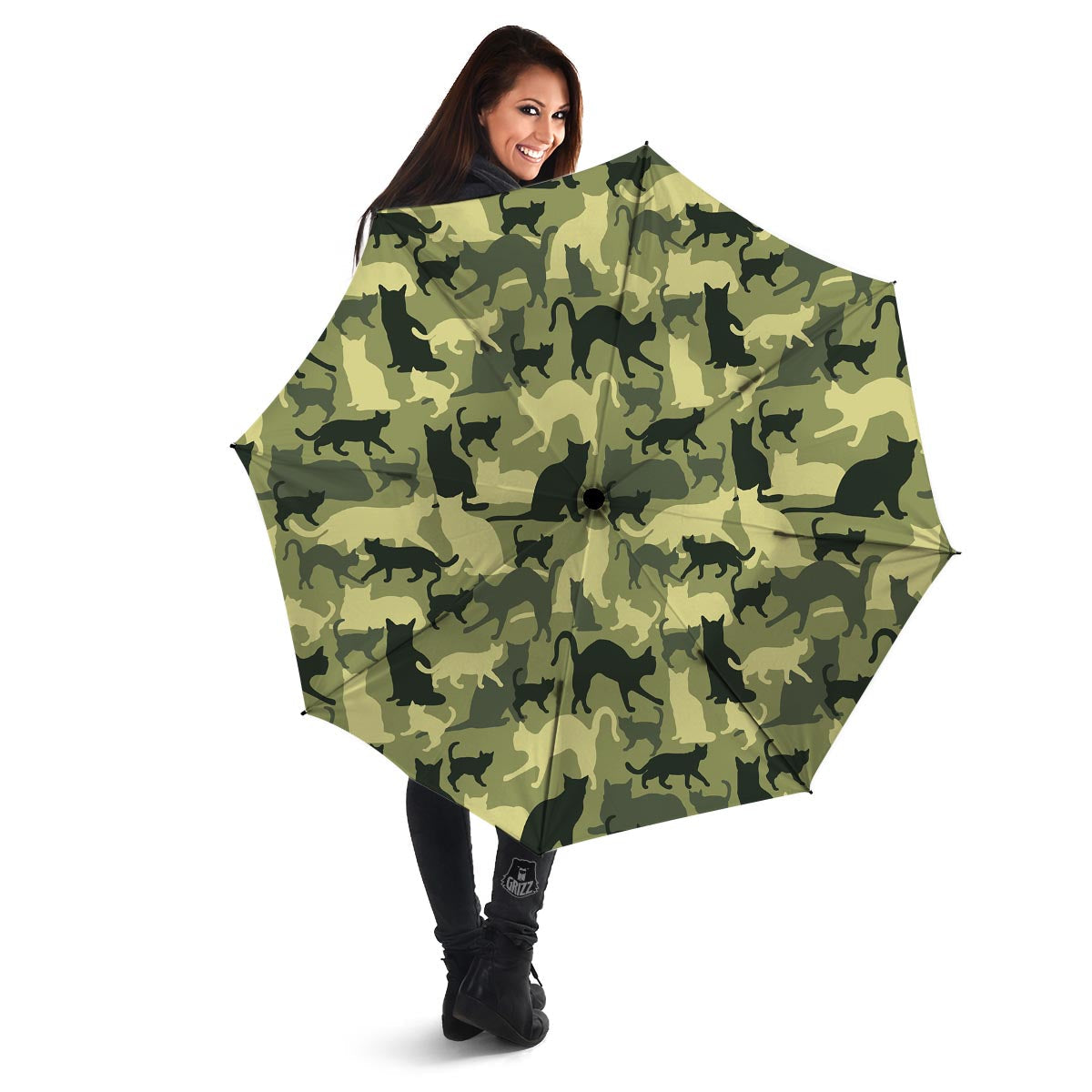 Cat Camouflage Print Umbrella-grizzshop