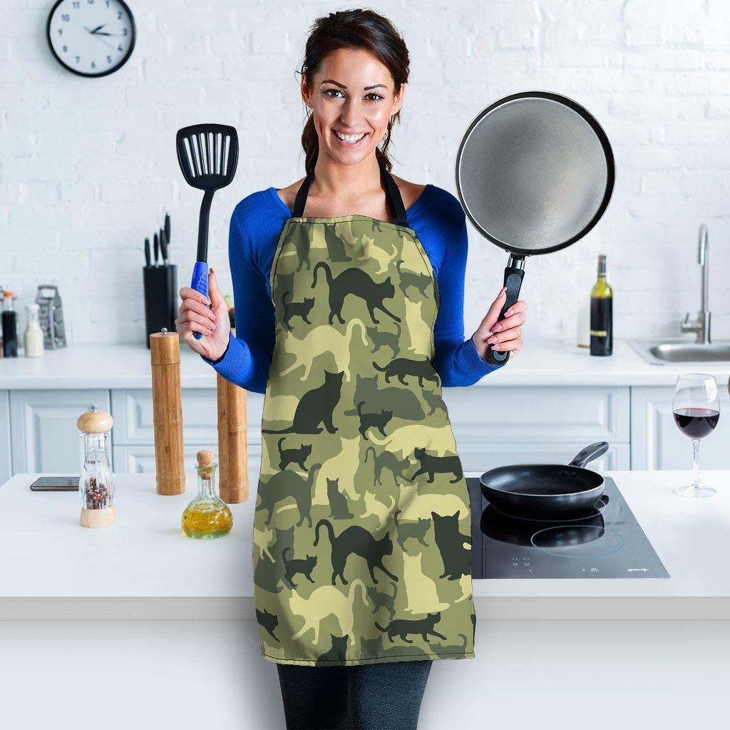 Cat Camouflage Print Women's Apron-grizzshop