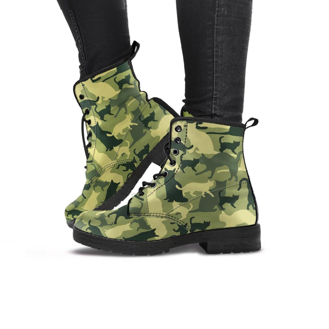 Cat Camouflage Print Women's Boots-grizzshop