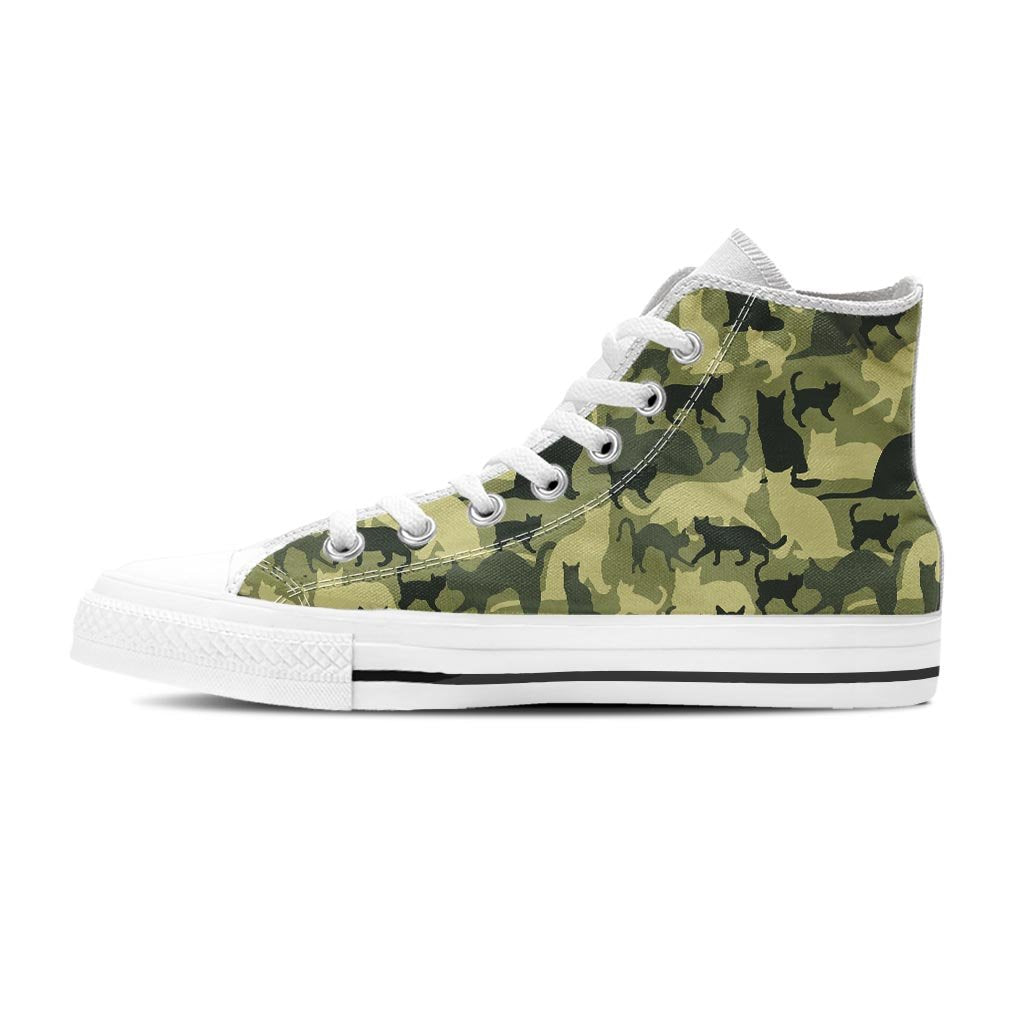 Cat Camouflage Print Women's High Top Shoes-grizzshop
