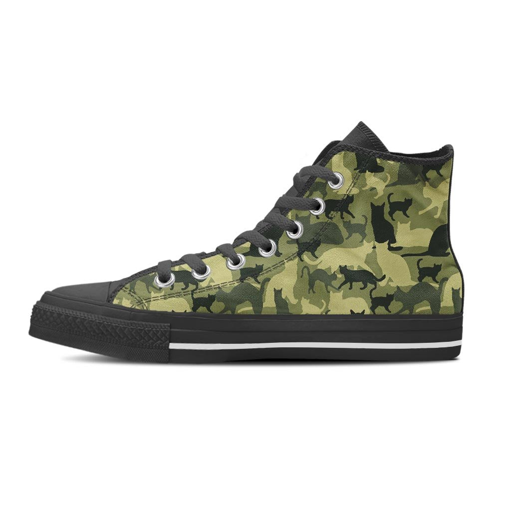 Cat Camouflage Print Women's High Top Shoes-grizzshop