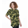 Cat Camouflage Print Women's Short Sleeve Shirts-grizzshop