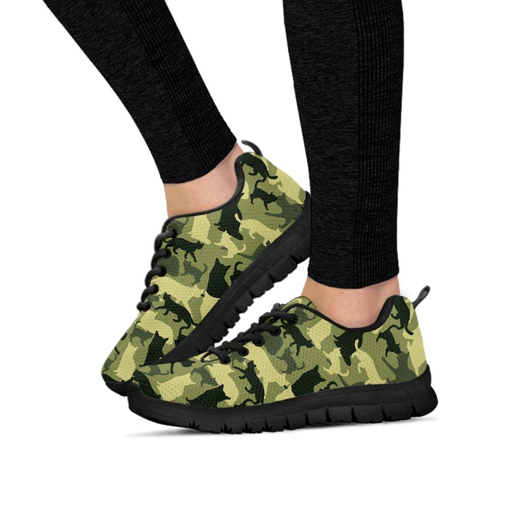 Cat Camouflage Print Women's Sneakers-grizzshop