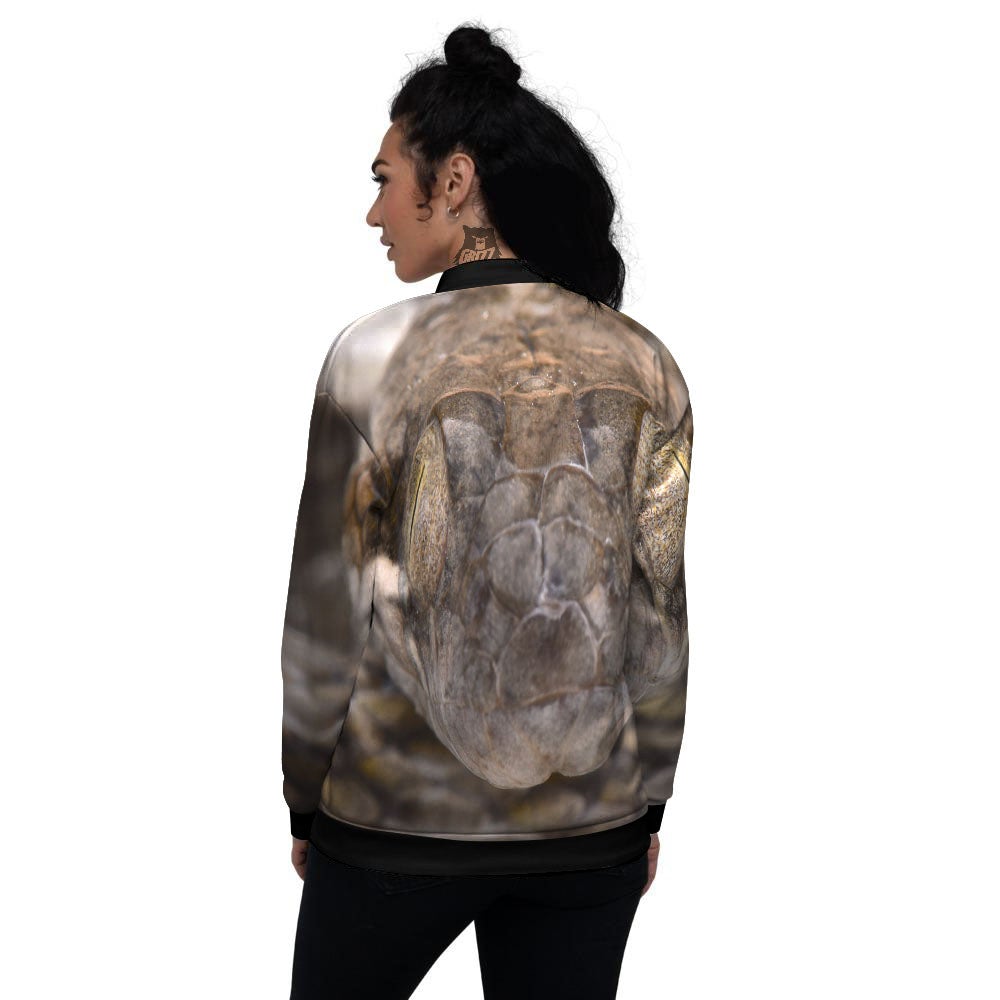 Cat Eyed Snake Malagasy Print Women's Bomber Jacket-grizzshop