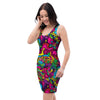 Cat Hippie Psychedelic Bodycon Dress-grizzshop