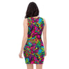 Cat Hippie Psychedelic Bodycon Dress-grizzshop