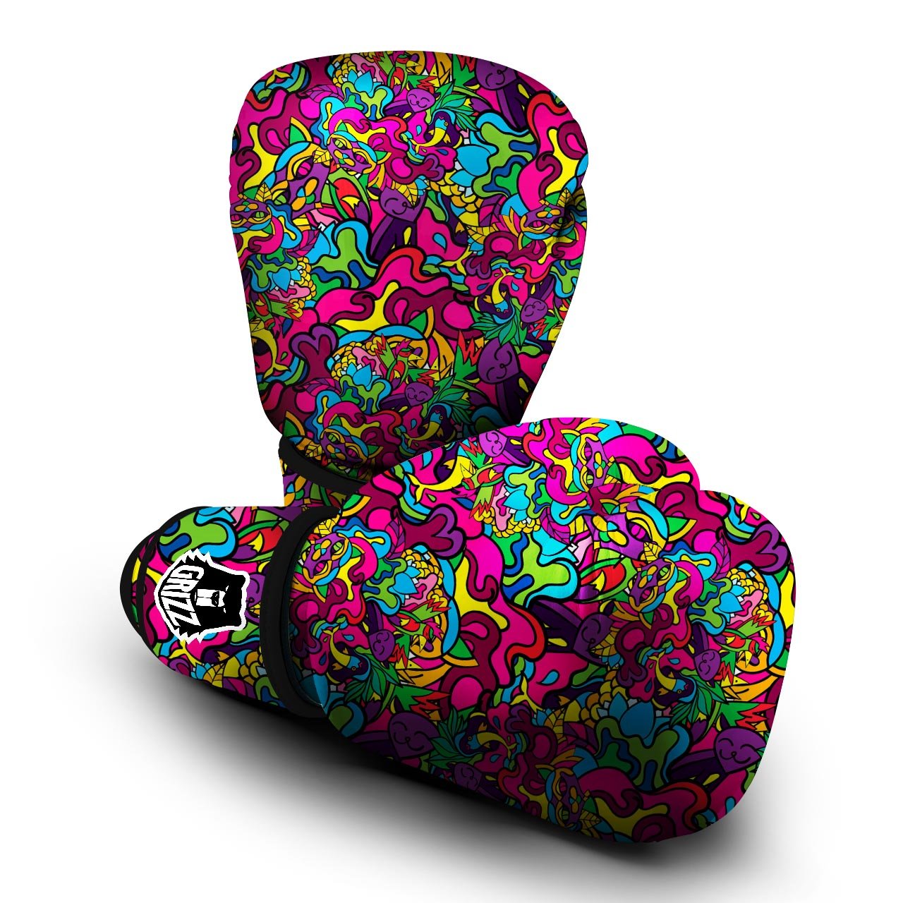 Cat Hippie Psychedelic Boxing Gloves-grizzshop