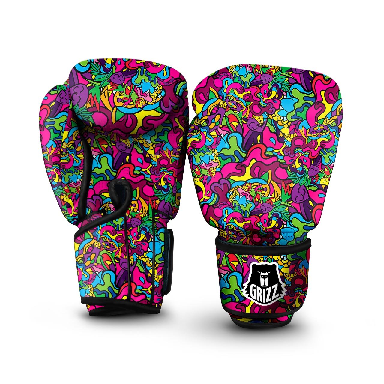 Cat Hippie Psychedelic Boxing Gloves-grizzshop