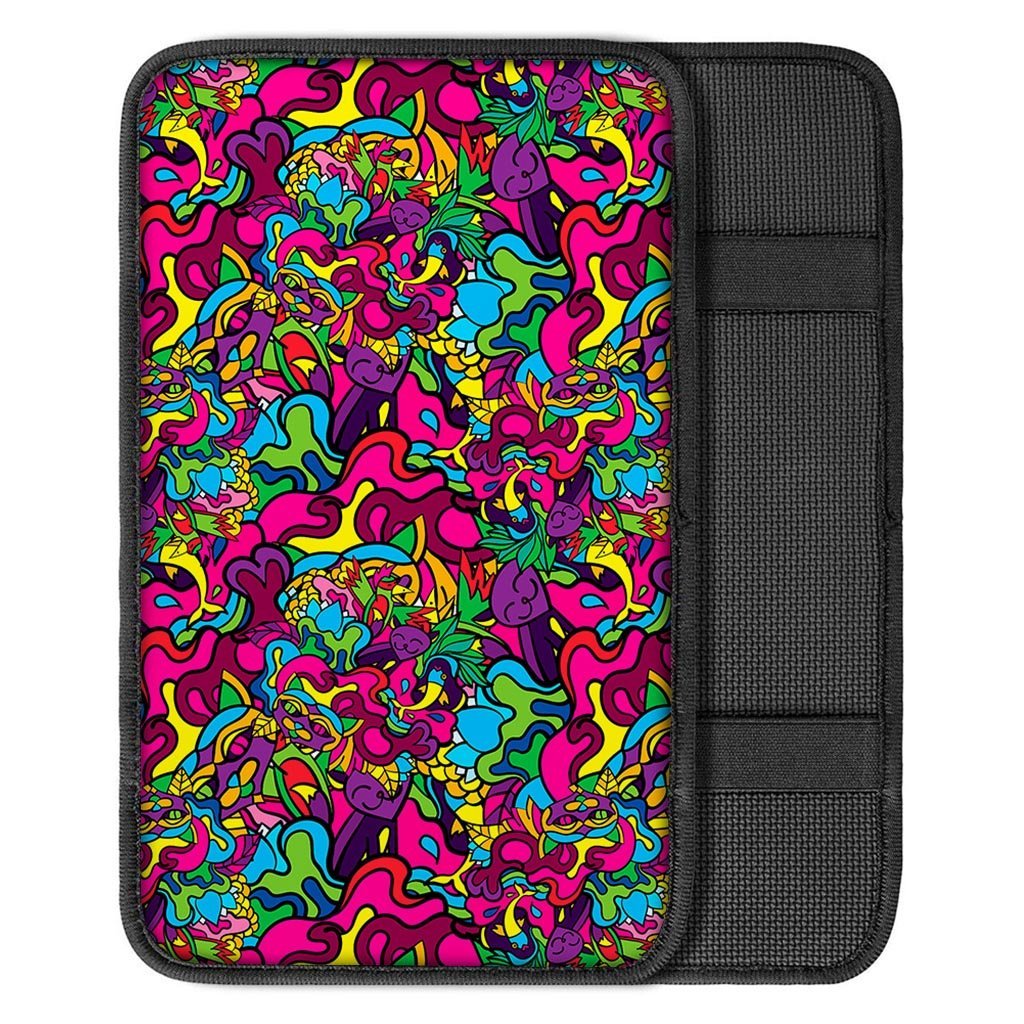 Cat Hippie Psychedelic Car Console Cover-grizzshop