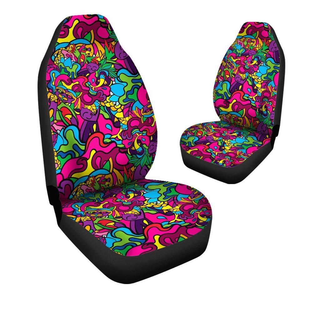 Cat Hippie Psychedelic Car Seat Covers-grizzshop