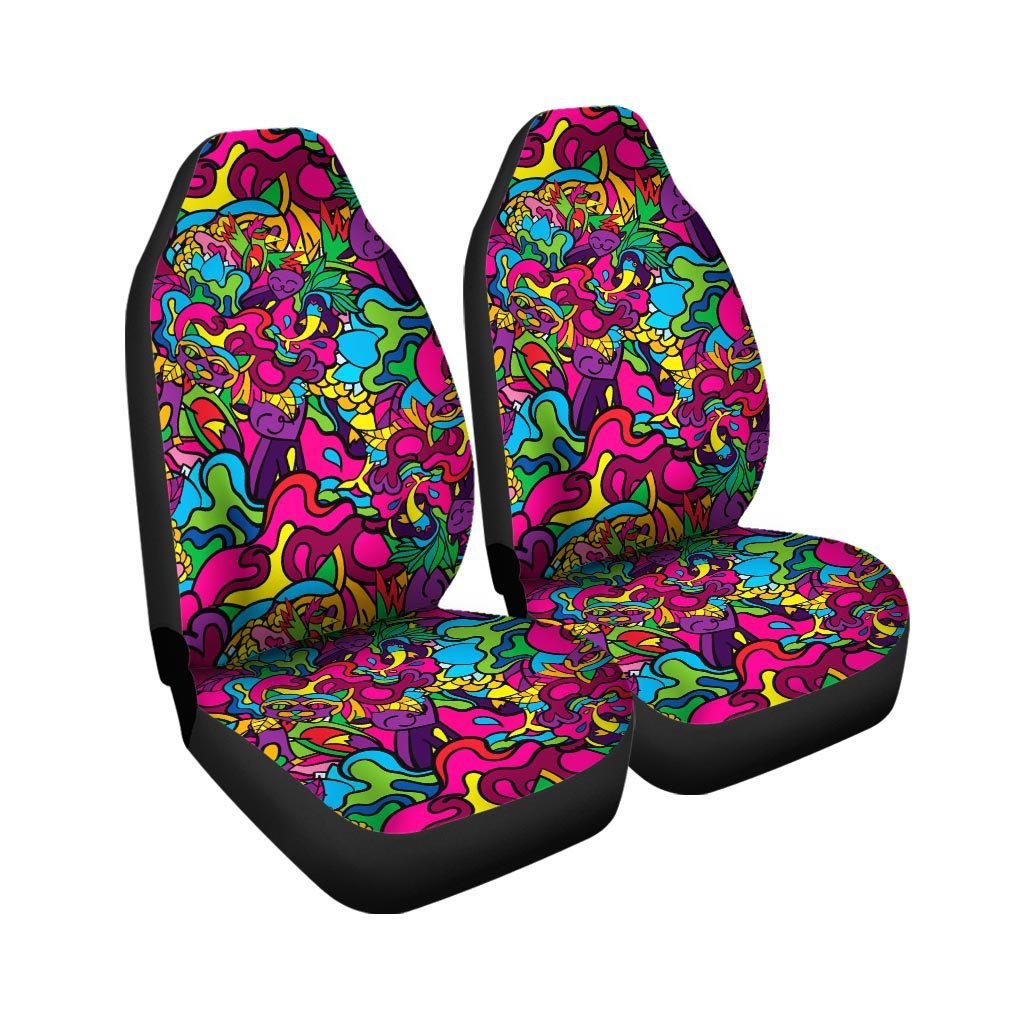 Cat Hippie Psychedelic Car Seat Covers-grizzshop