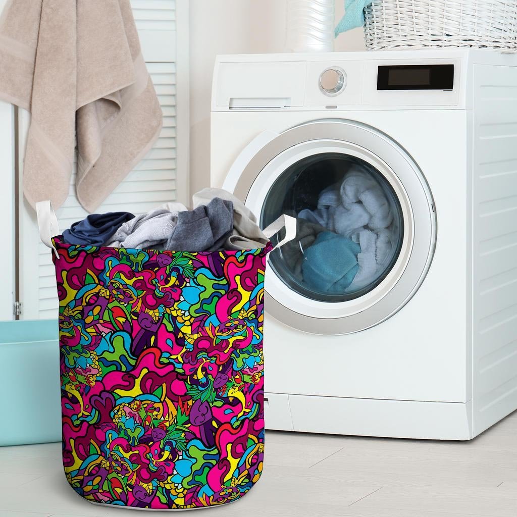 Cat Hippie Psychedelic Laundry Basket-grizzshop