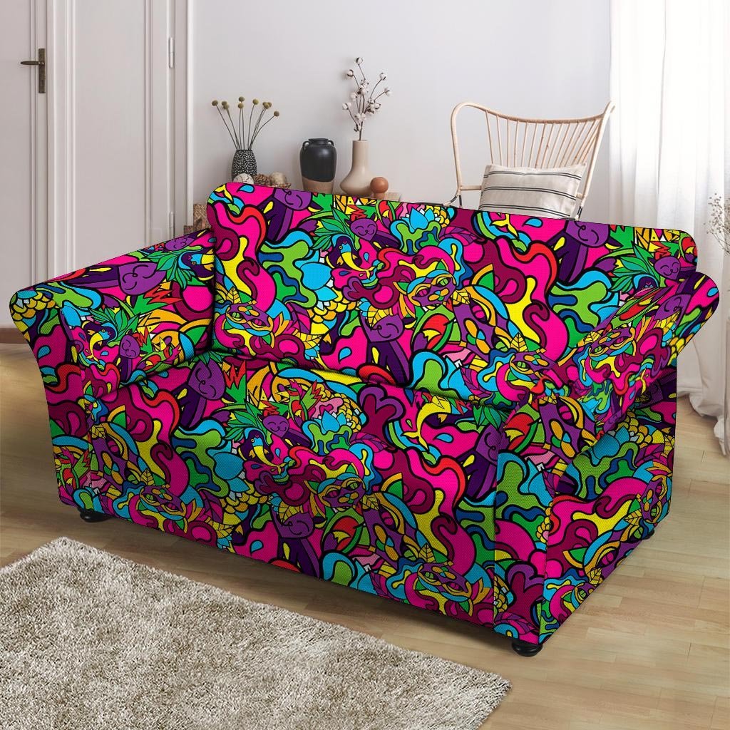 Cat Hippie Psychedelic Loveseat Cover-grizzshop