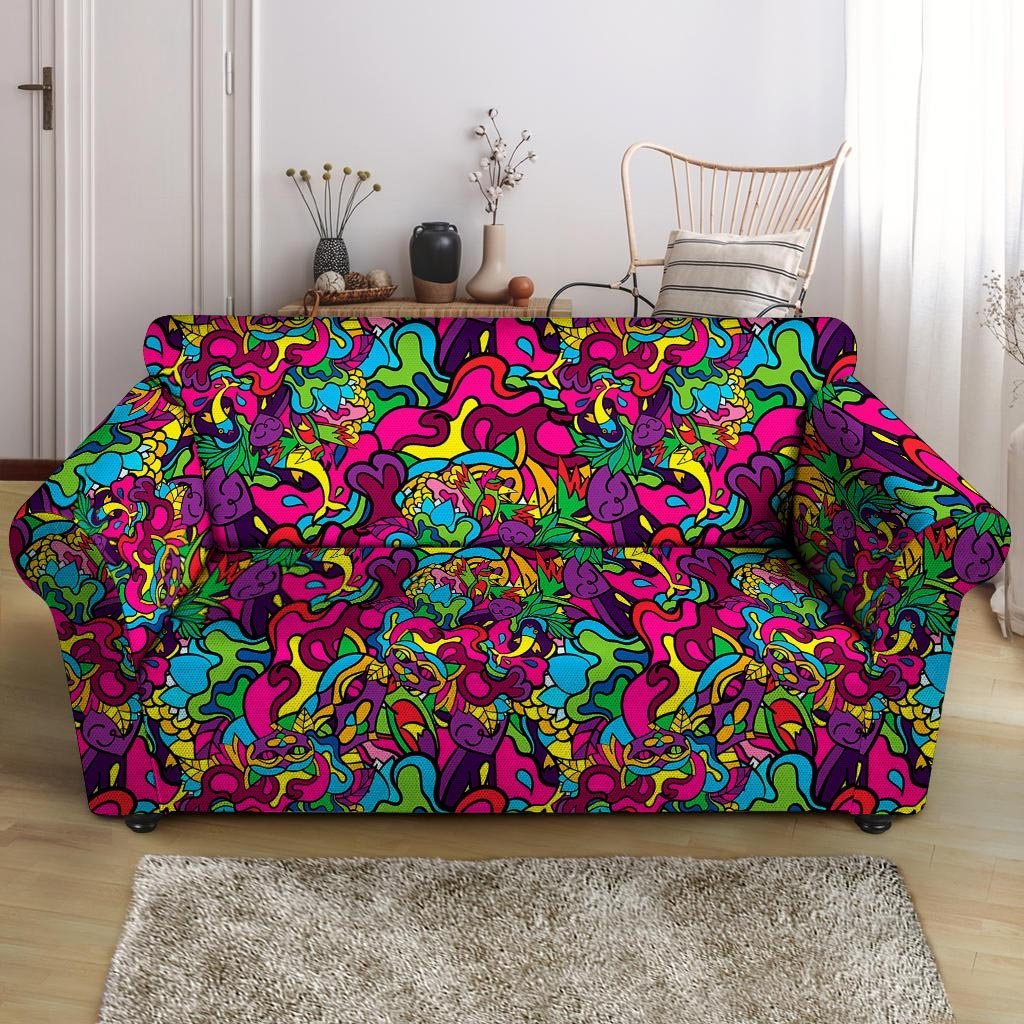 Cat Hippie Psychedelic Loveseat Cover-grizzshop