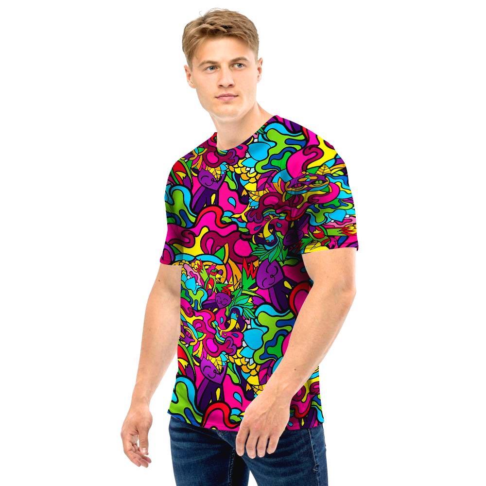 Cat Hippie Psychedelic Men T Shirt-grizzshop