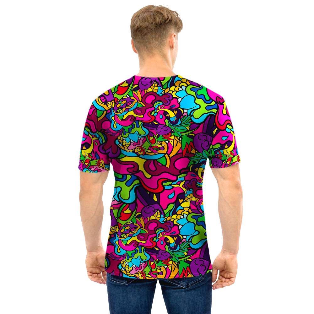 Cat Hippie Psychedelic Men T Shirt-grizzshop