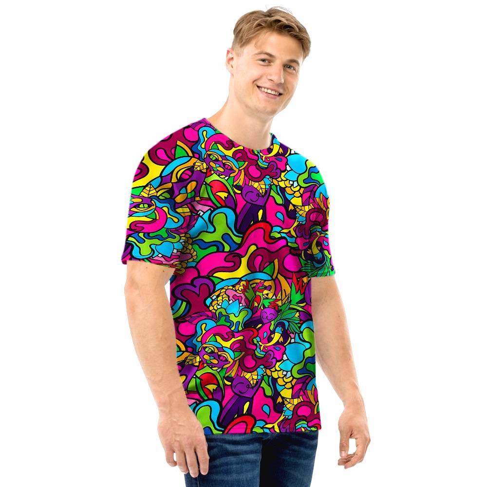 Cat Hippie Psychedelic Men T Shirt-grizzshop