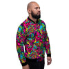 Cat Hippie Psychedelic Men's Bomber Jacket-grizzshop