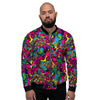 Cat Hippie Psychedelic Men's Bomber Jacket-grizzshop