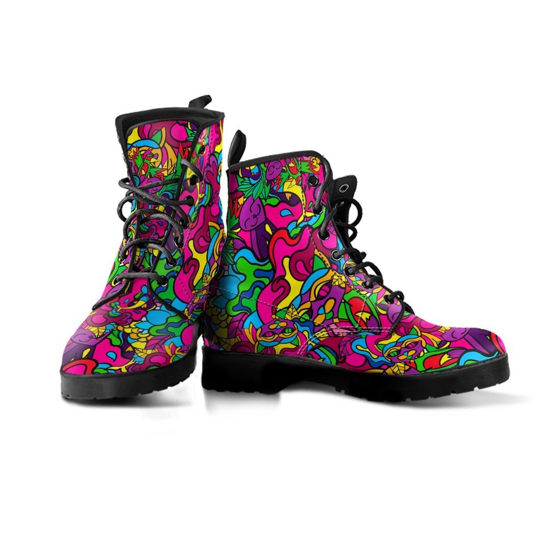 Cat Hippie Psychedelic Men's Boots-grizzshop