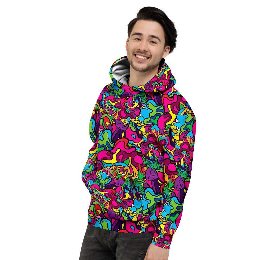 Cat Hippie Psychedelic Men's Hoodie-grizzshop