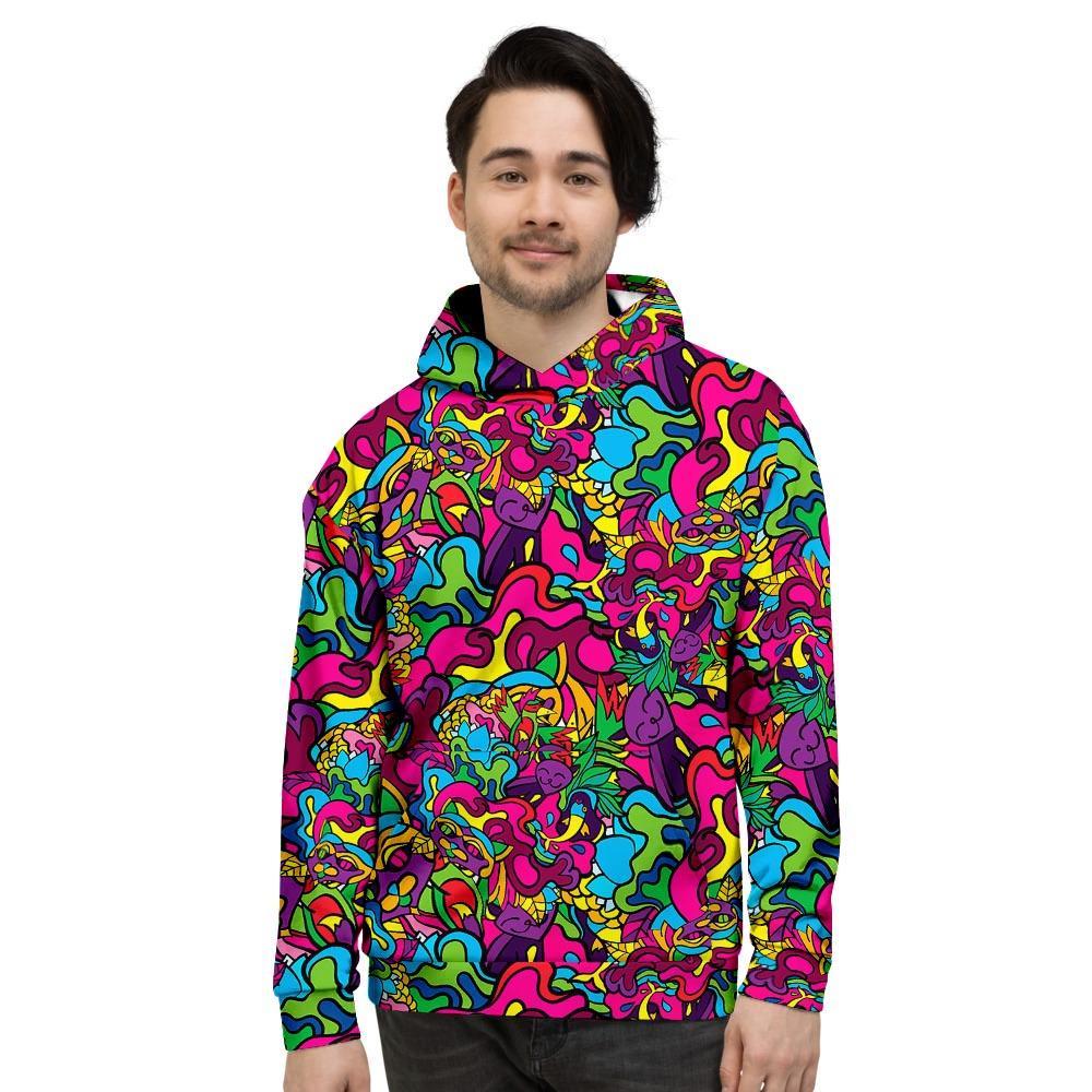 Cat Hippie Psychedelic Men's Hoodie-grizzshop