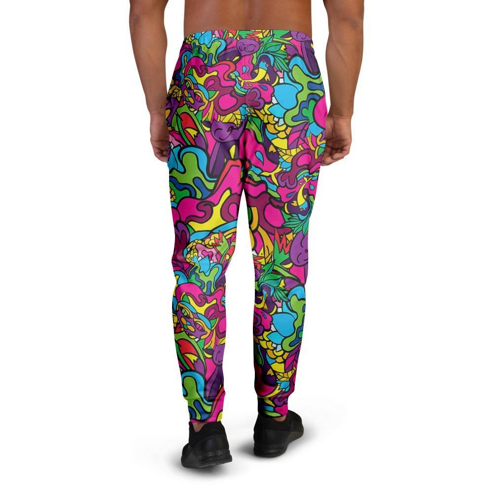 Cat Hippie Psychedelic Men's Joggers-grizzshop