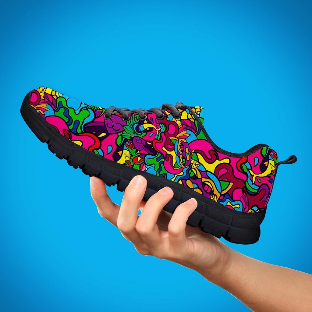 Cat Hippie Psychedelic Men's Sneakers-grizzshop