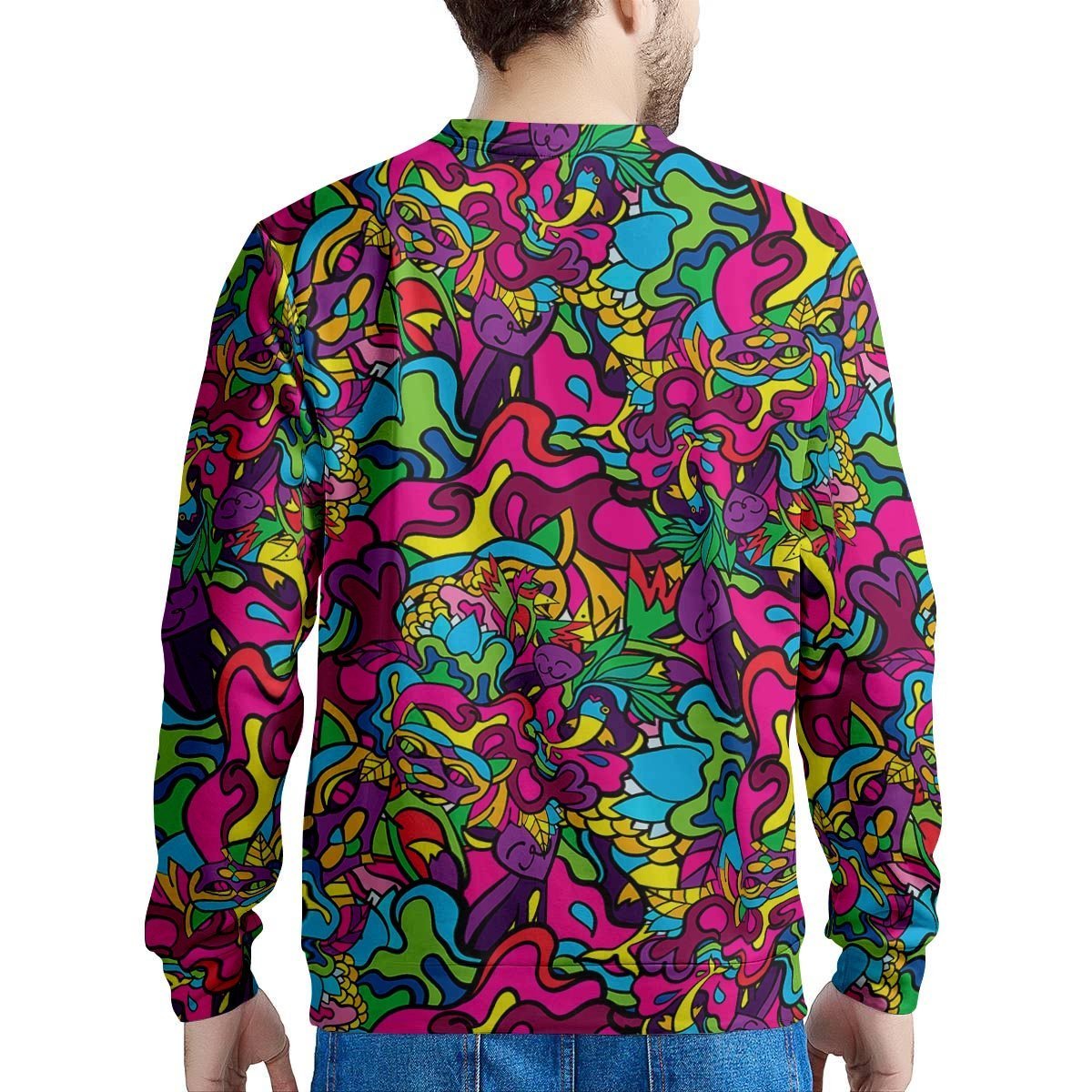 Cat Hippie Psychedelic Men's Sweatshirt-grizzshop