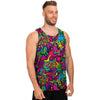 Cat Hippie Psychedelic Men's Tank Tops-grizzshop