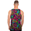 Cat Hippie Psychedelic Men's Tank Tops-grizzshop