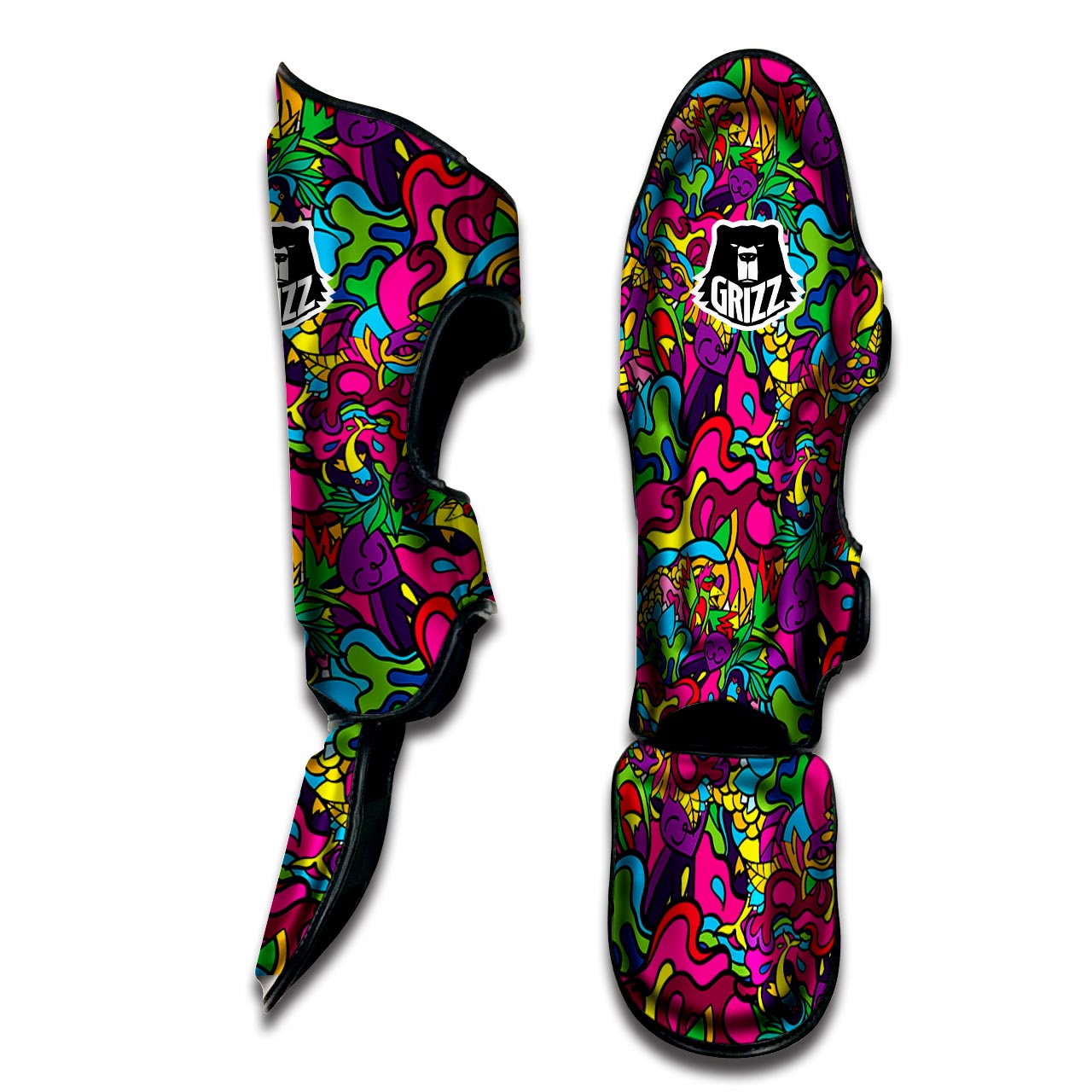 Cat Hippie Psychedelic Muay Thai Shin Guard-grizzshop