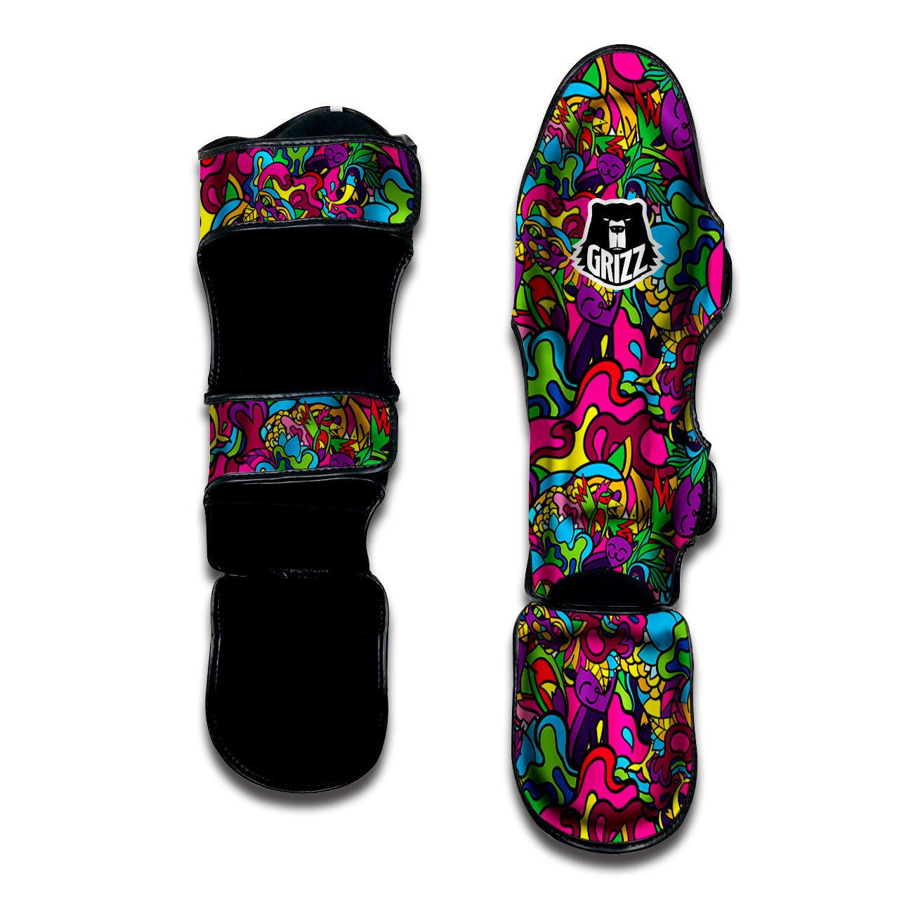 Cat Hippie Psychedelic Muay Thai Shin Guard-grizzshop