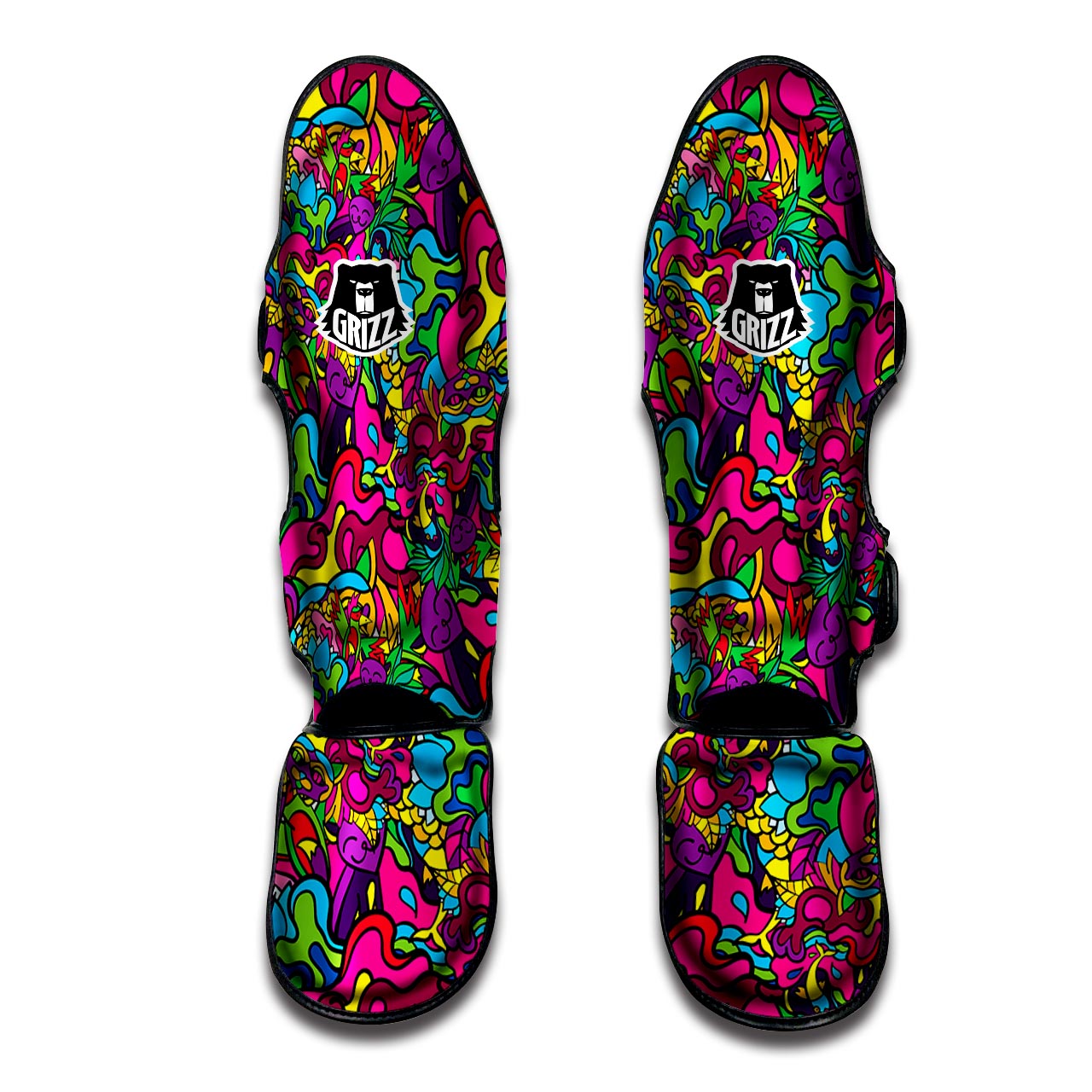 Cat Hippie Psychedelic Muay Thai Shin Guard-grizzshop