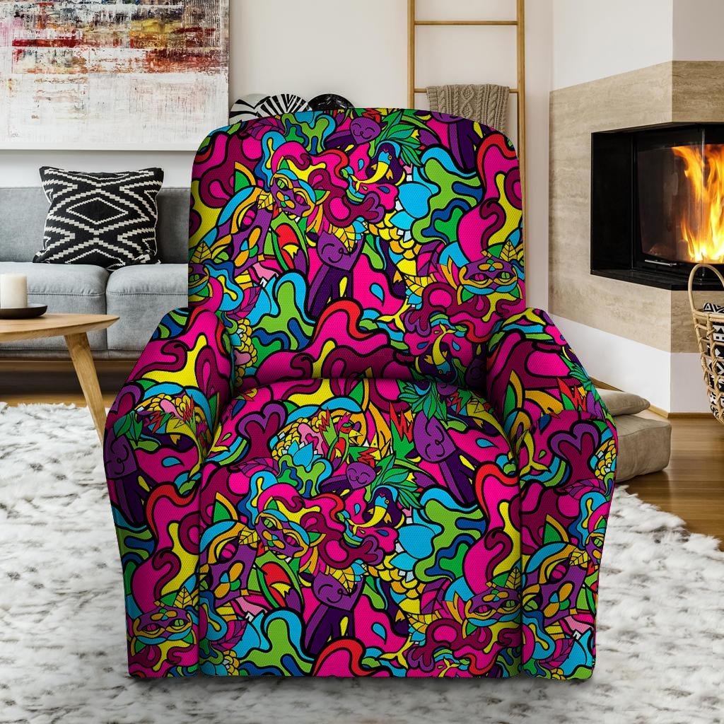 Cat Hippie Psychedelic Recliner Cover-grizzshop