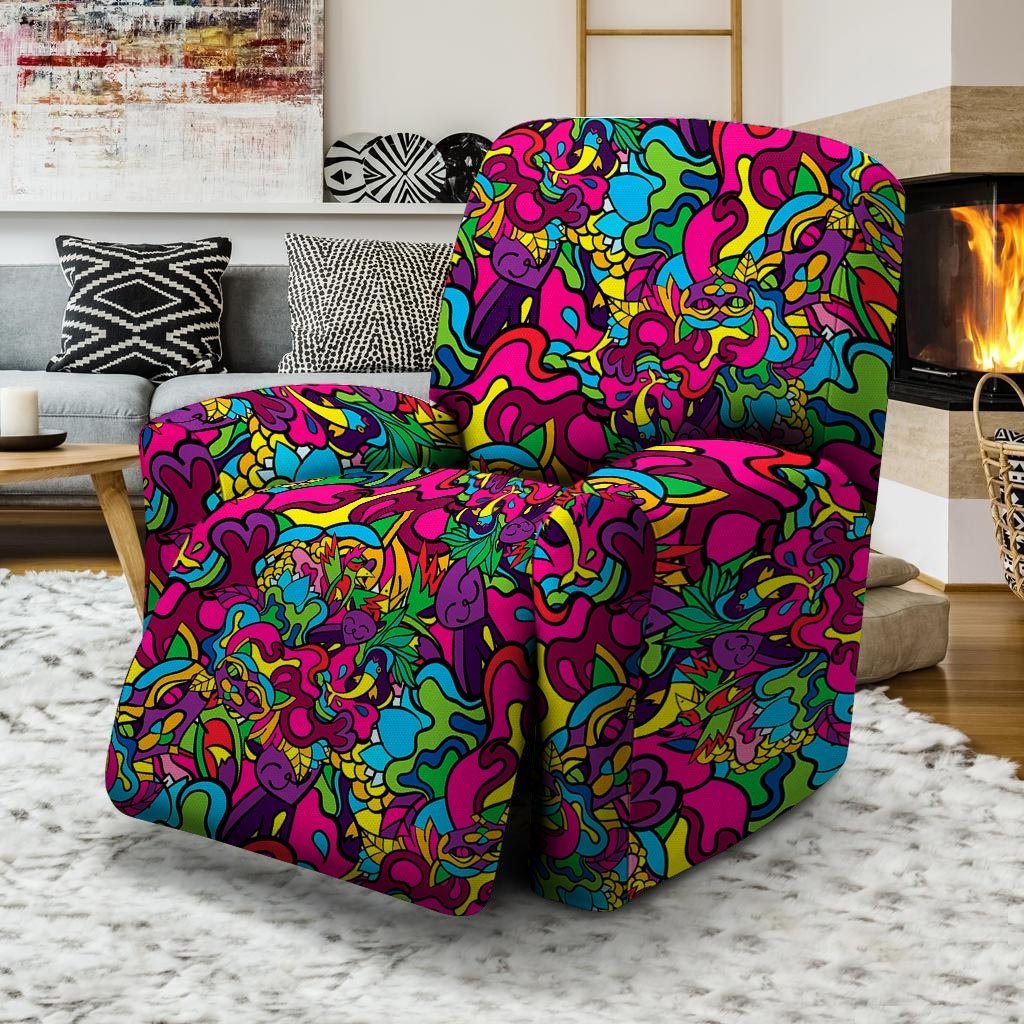 Cat Hippie Psychedelic Recliner Cover-grizzshop