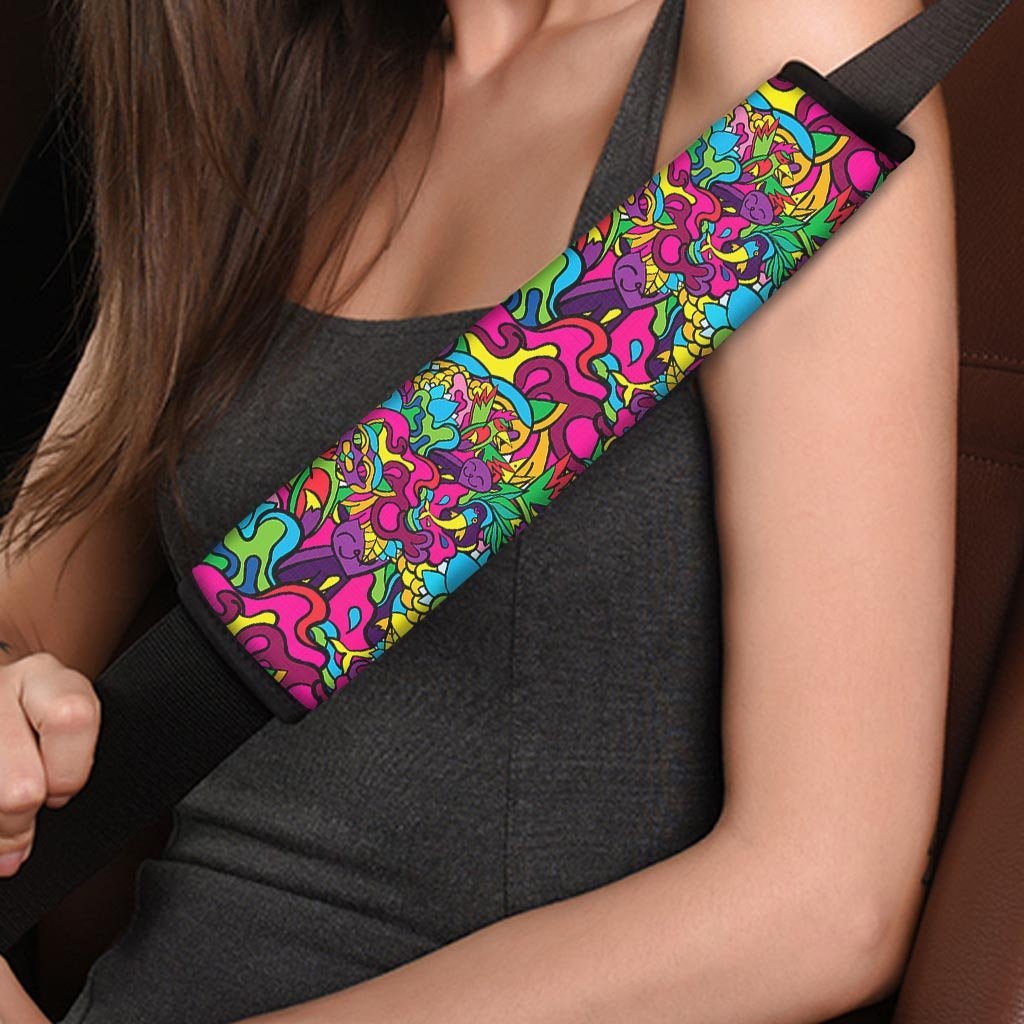 Cat Hippie Psychedelic Seat Belt Cover-grizzshop