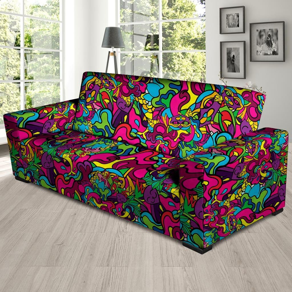 Cat Hippie Psychedelic Sofa Cover-grizzshop