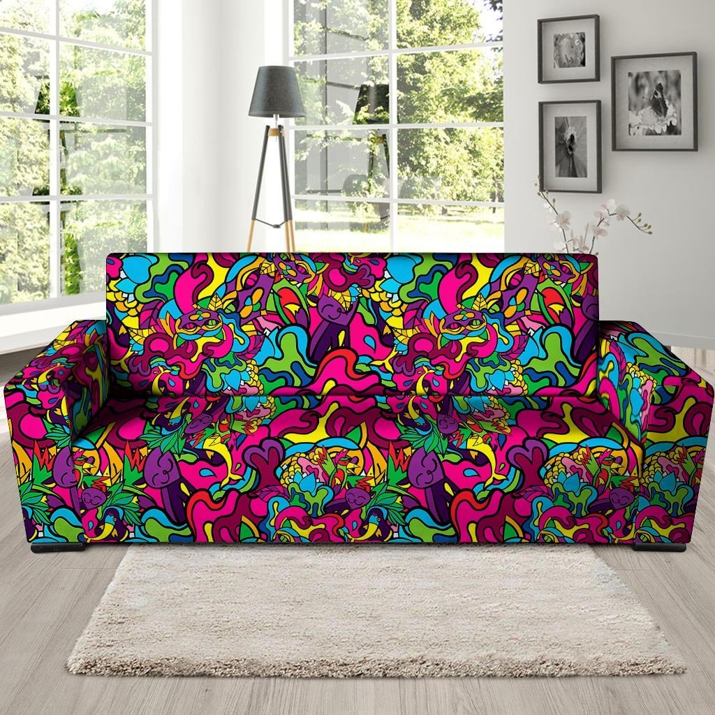 Cat Hippie Psychedelic Sofa Cover-grizzshop