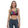 Cat Hippie Psychedelic Sports Bra-grizzshop