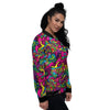 Cat Hippie Psychedelic Women's Bomber Jacket-grizzshop