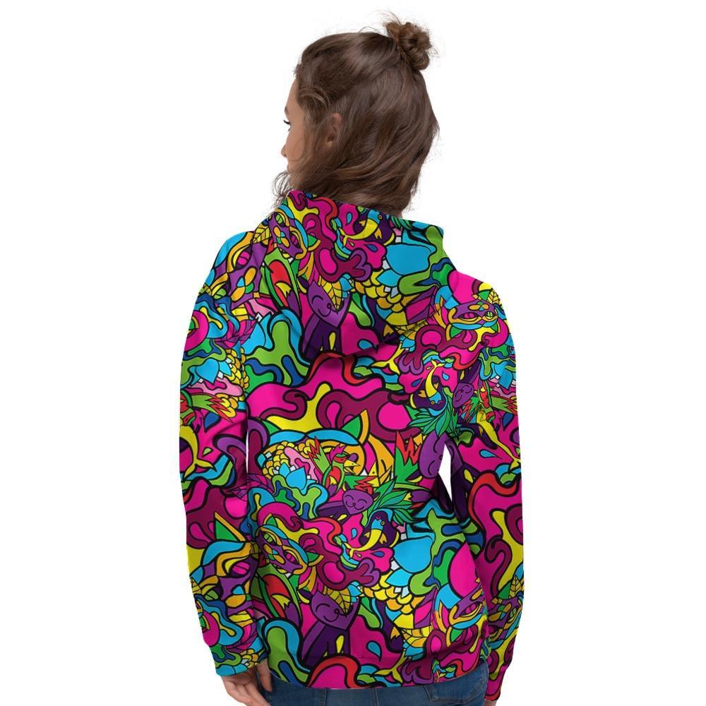 Cat Hippie Psychedelic Women's Hoodie-grizzshop