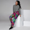 Cat Hippie Psychedelic Women's Joggers-grizzshop