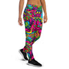 Cat Hippie Psychedelic Women's Joggers-grizzshop