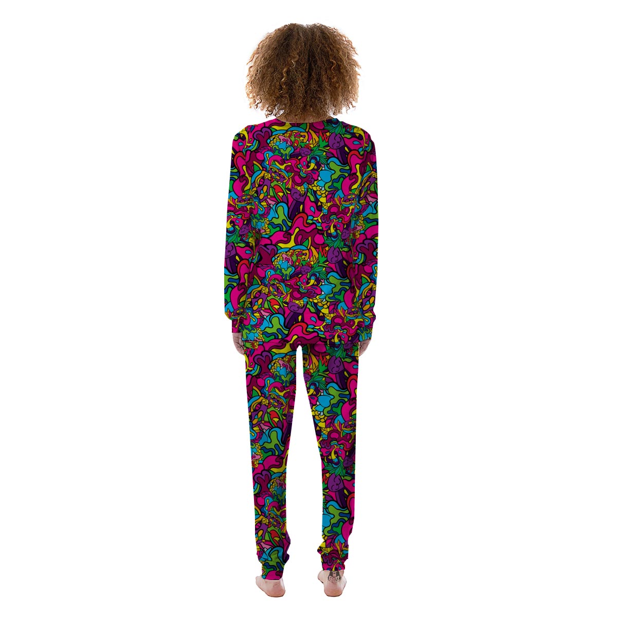 Cat Hippie Psychedelic Women's Pajamas-grizzshop